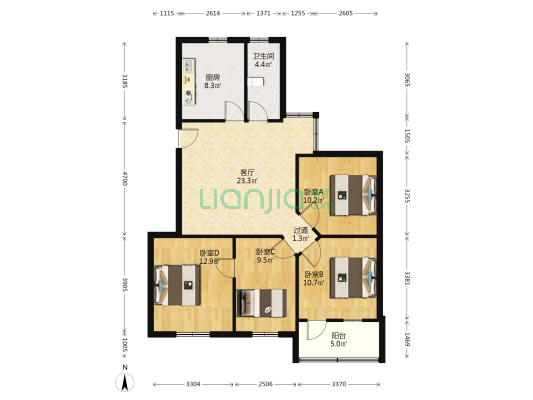 东海社区 4室1厅1卫 97平方