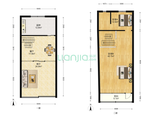 桃花坞大街散盘 2室2厅0卫 125平方