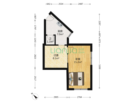 南山路（昆明街商圈） 1室0厅1卫 49平方