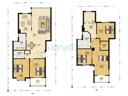 世纪锦秋北区 5室1厅2卫 201平方