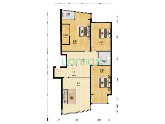 太和大厦 3室1厅1卫 163平方