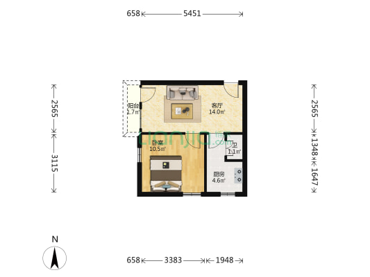 第十甫路 1室1厅1卫 39平方