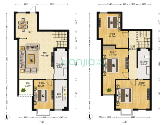 黄埔豪庭 4室1厅2卫 149平方