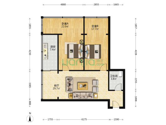 亚太名居 2室1厅1卫 99平方