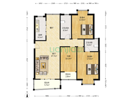 秀林水苑 3室1厅2卫 124平方