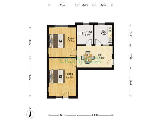 吉云公寓 2室1厅1卫 70平方