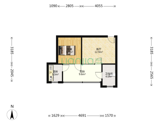 市电子仪器厂宿舍 1室1厅1卫 45平方