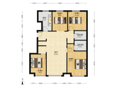 本房是经典的四叶草户型，南北三通透，双明卫，好楼层-涿州华远海蓝城二期户型图