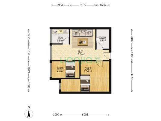 弘德缘小区，位于宜家旺广场北侧，交通出行方便-户型图