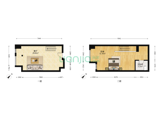 汉口城市广场SOHO 1室1厅1卫 44平方