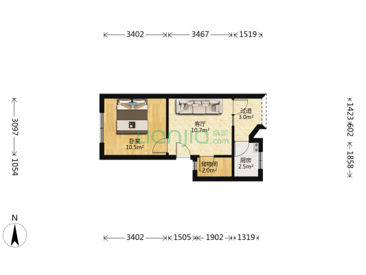 澳门路二段36号 1室1厅0卫 39平方