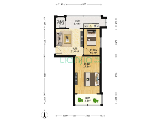 洪都八区 2室1厅1卫 50平方
