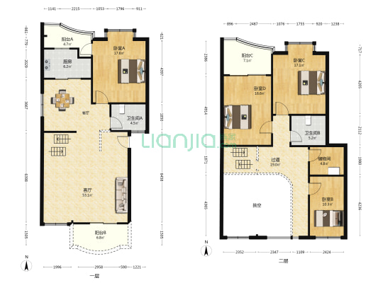 北华街 4室1厅2卫 189平方
