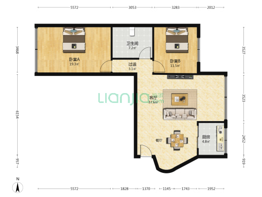 大沙坪小学家属院 2室1厅1卫 98平方