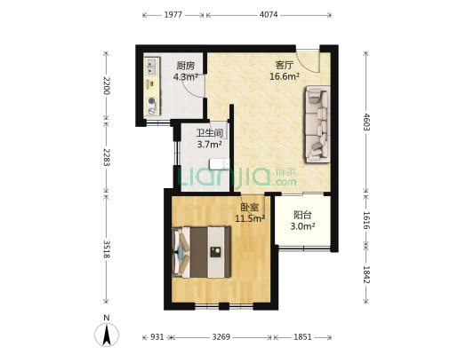 崧泽华城逸泰雅苑（二期） 1室1厅1卫 52平方
