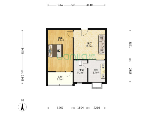 石门商务中心 1室1厅1卫 41平方