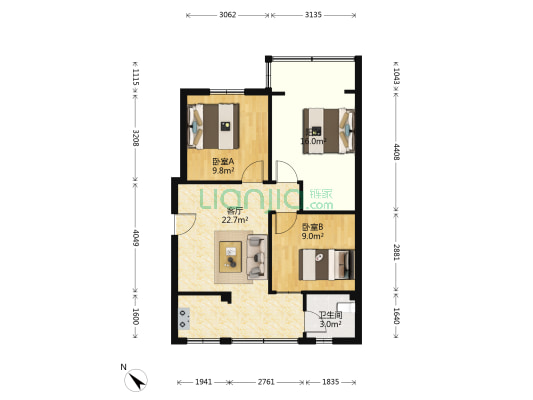 营中巷32号 2室1厅1卫 72平方