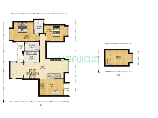 中海城南一号一期 3室1厅2卫 87平方