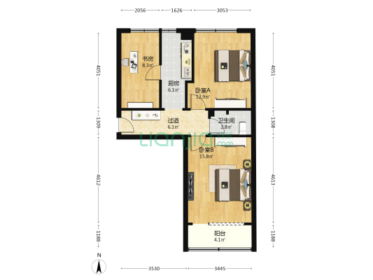 康乐大楼(闸北) 3室0厅1卫 77平方