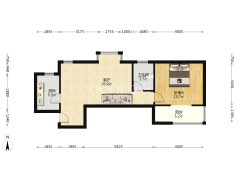 70年大产权，中间楼层，主卧带阳台，看房方便-涿州汇元新天地户型图