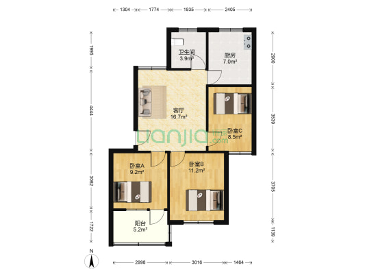 育才巷4号 3室1厅1卫 76平方