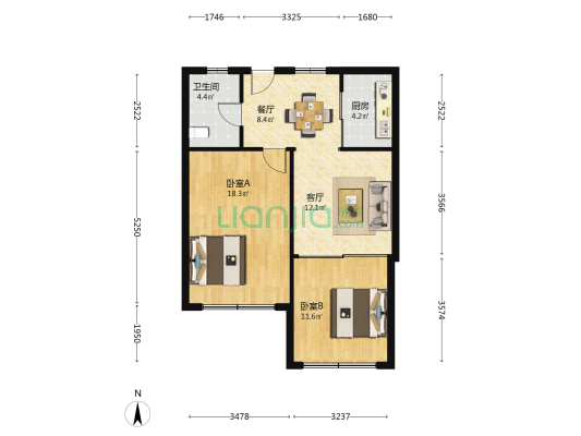 中坝南路2号 2室2厅1卫 82平方