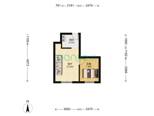 南阳路88号院 1室1厅0卫 35平方