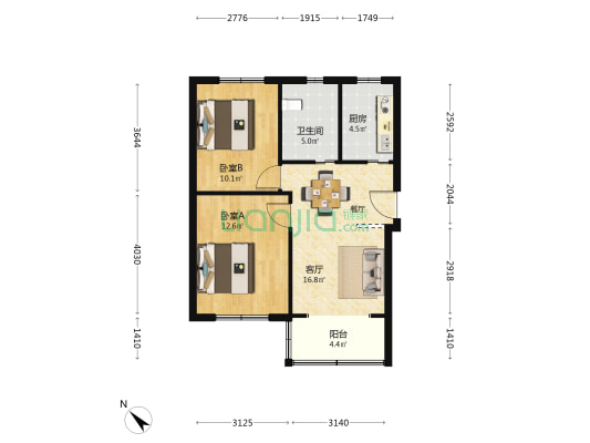 丰庄十三街坊 2室1厅1卫 68平方