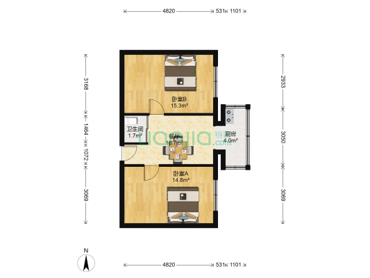 东煤小区 2室1厅1卫 61平方