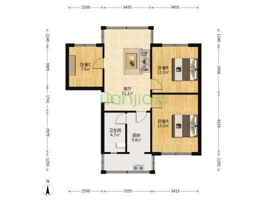 东环路四巷235号 3室1厅1卫 88平方