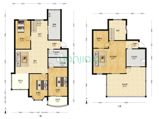 天水小区 4室2厅3卫 139平方