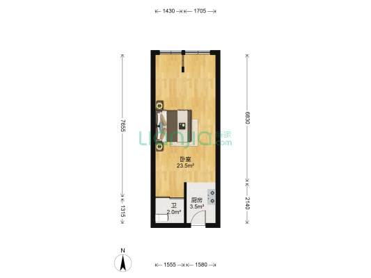 华庭公寓 1室0厅1卫 40平方
