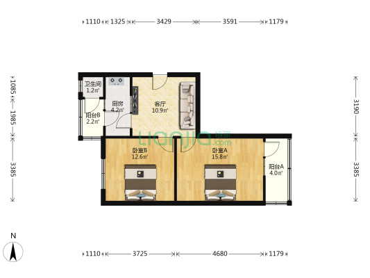 半边街27号 2室1厅1卫 55平方