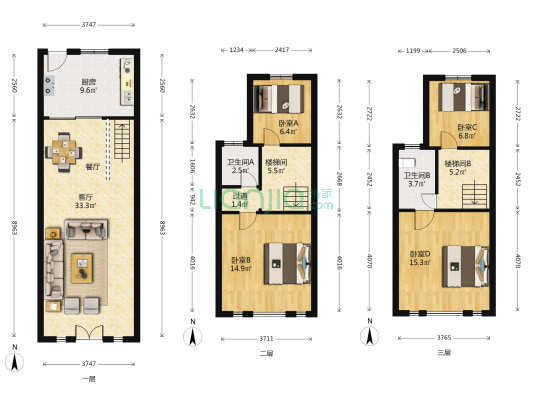 绿地公元1860 4室1厅2卫 146平方