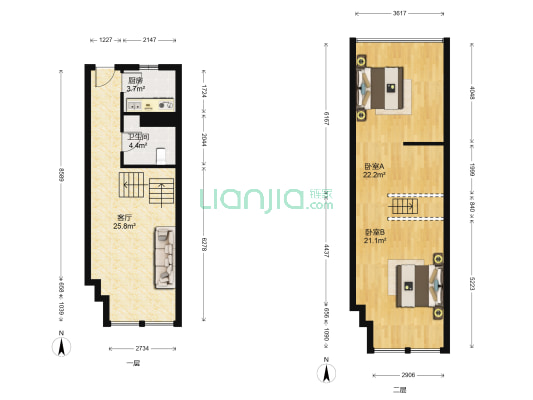美乐城 2室1厅1卫 43平方