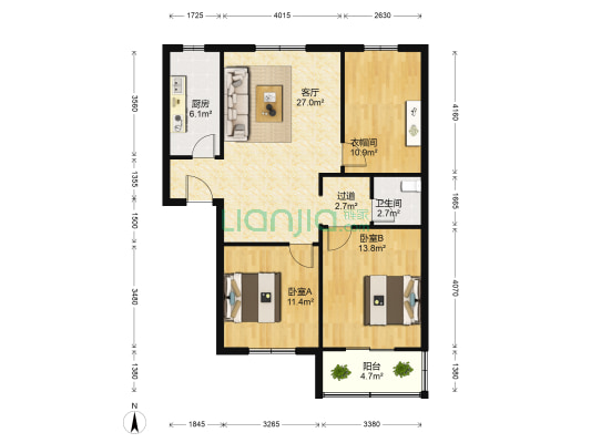 安泰新龙小区 2室1厅1卫 111平方