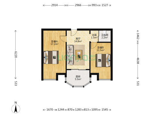 山水龙城 2室1厅1卫 245平方