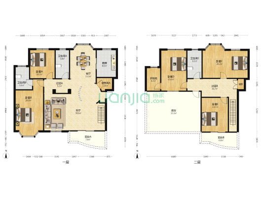 天池苑北区 5室2厅3卫 236平方