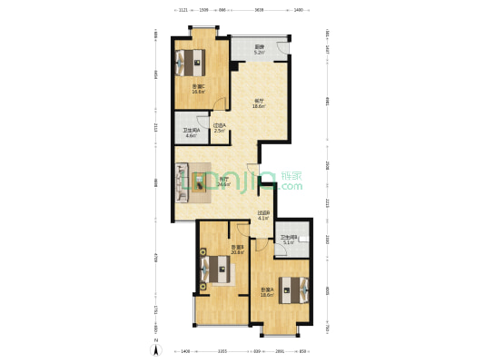 万厦枫景 3室2厅2卫 157平方