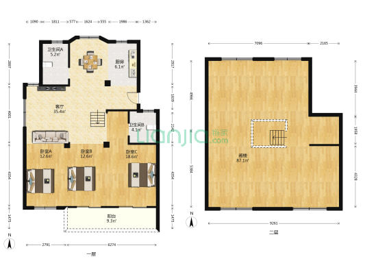 田园新境 3室1厅2卫 194平方