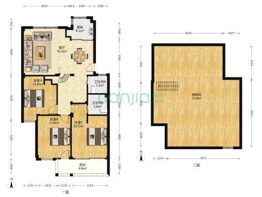 荣西花园 3室1厅2卫 110平方