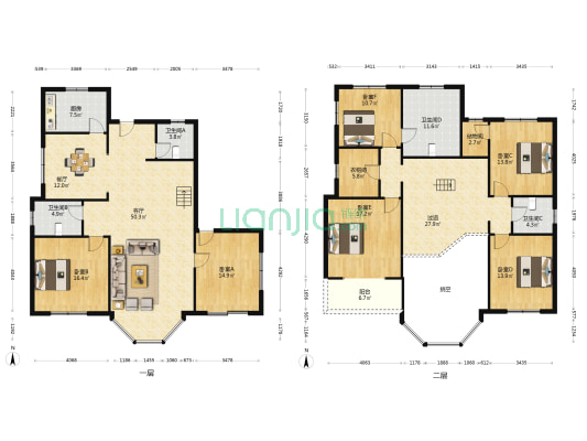 御园山庄 6室2厅4卫 283平方
