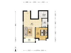 高新区 63平正规 朝南一居室 精致自住房 出售-保定技校家园户型图
