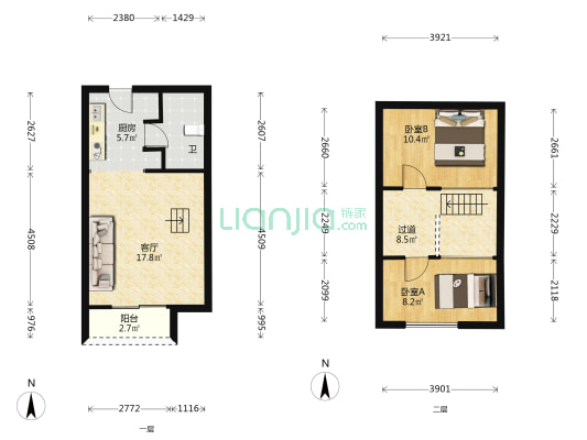 泰禾新天地 2室1厅1卫 42平方
