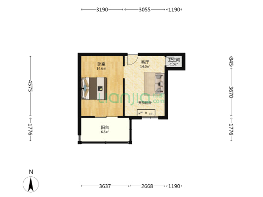 西安市蔬菜盐业公司家属院 1室1厅1卫 40平方