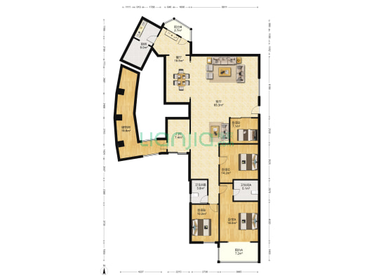 上青佳园 4室2厅2卫 218平方