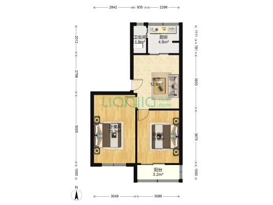 银湖小区 2室1厅1卫 63平方