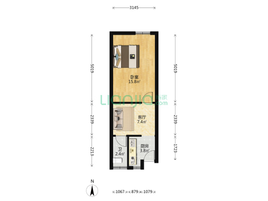 乃园 1室1厅1卫 33平方