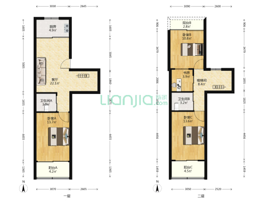 行前大厦 4室1厅2卫 103平方