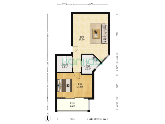 十里都华 1室1厅1卫 78平方